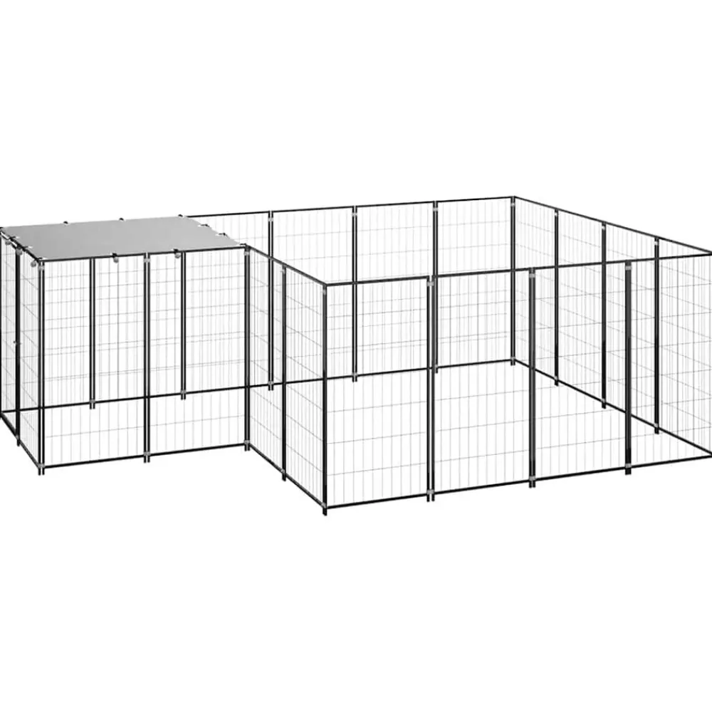 vidaXL Chenil 6,05 m² Acier