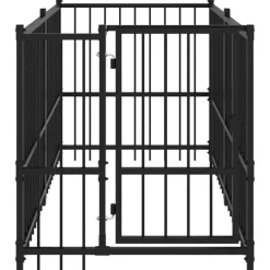 Articles Pour Animaux De Compagnie-vidaXL Chenil pour chien Noir 193,5x97x100 cm Acier