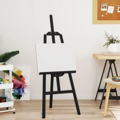 Fournitures De Bureau-vidaXL Chevalet 53,5x95x127 cm bois de pin massif Noir