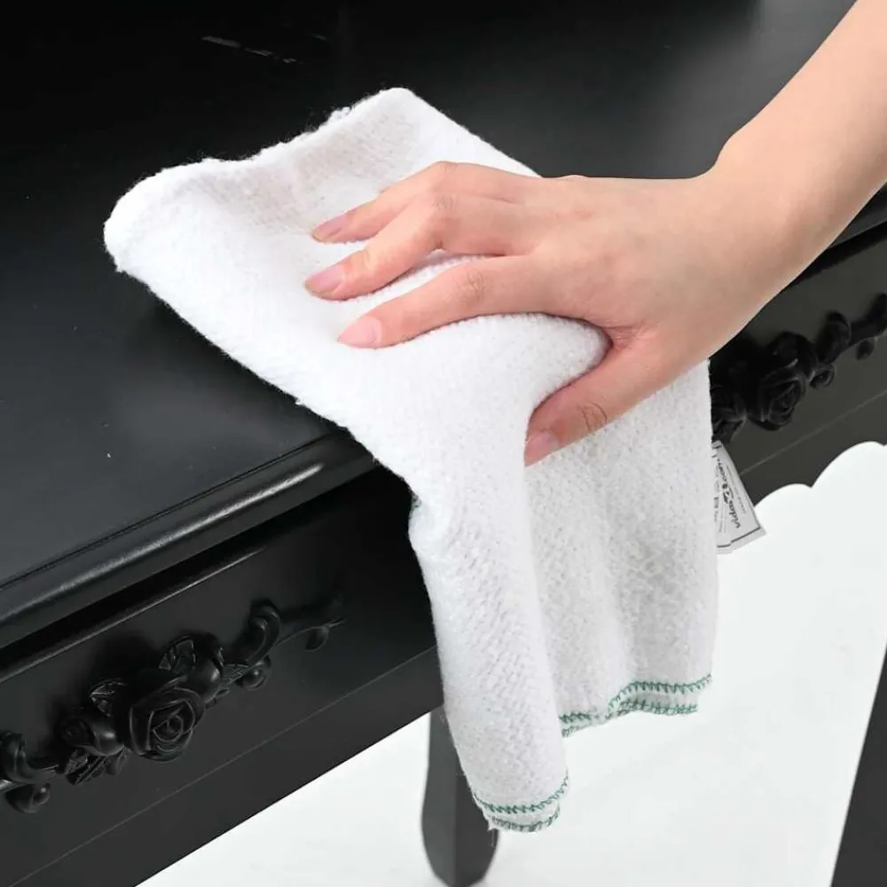 vidaXL Chiffon de nettoyage 5pcs blanc avec des rayures vertes 50x60cm