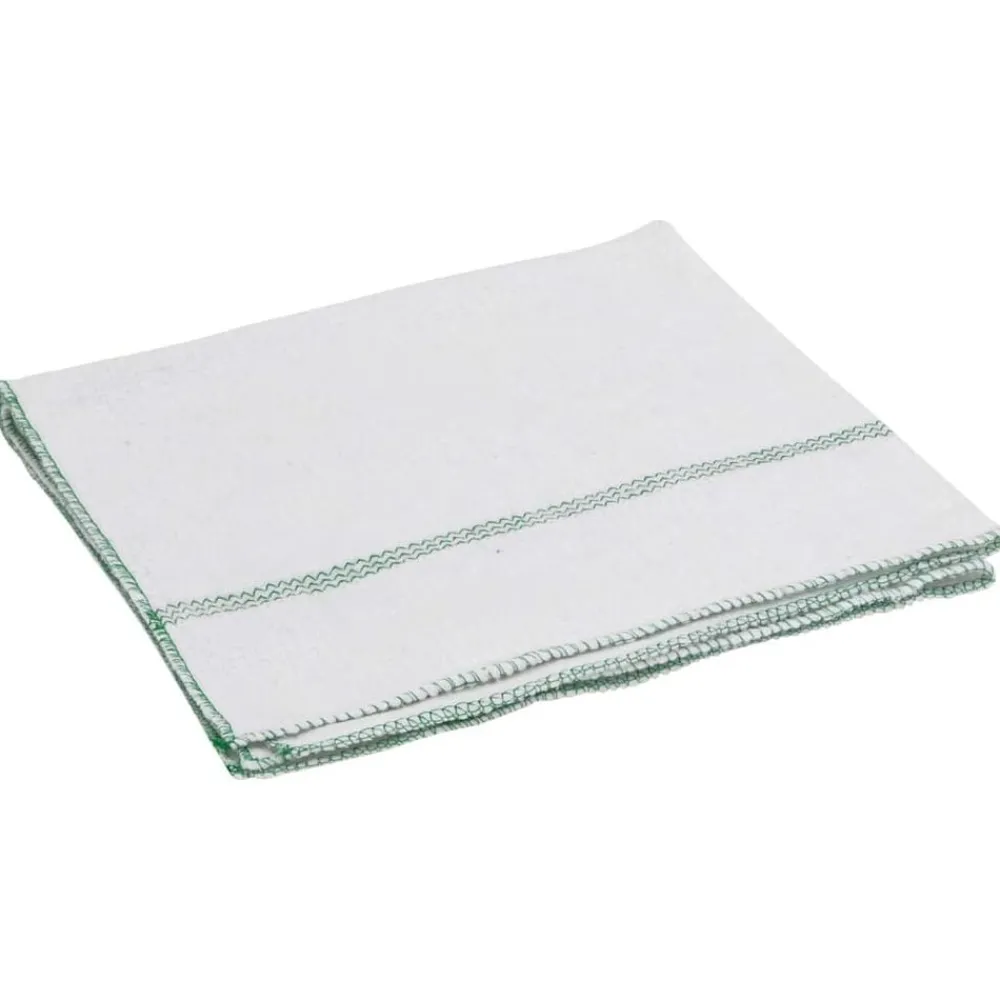 vidaXL Chiffon de nettoyage 5pcs blanc avec des rayures vertes 50x60cm