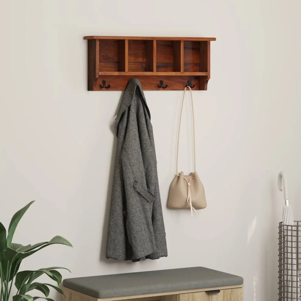 vidaXL Cintre Marron 70 x 11 x 27 cm Bois de Mahogany Massif