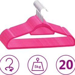 vidaXL Cintres antidérapants 20 pcs Velours