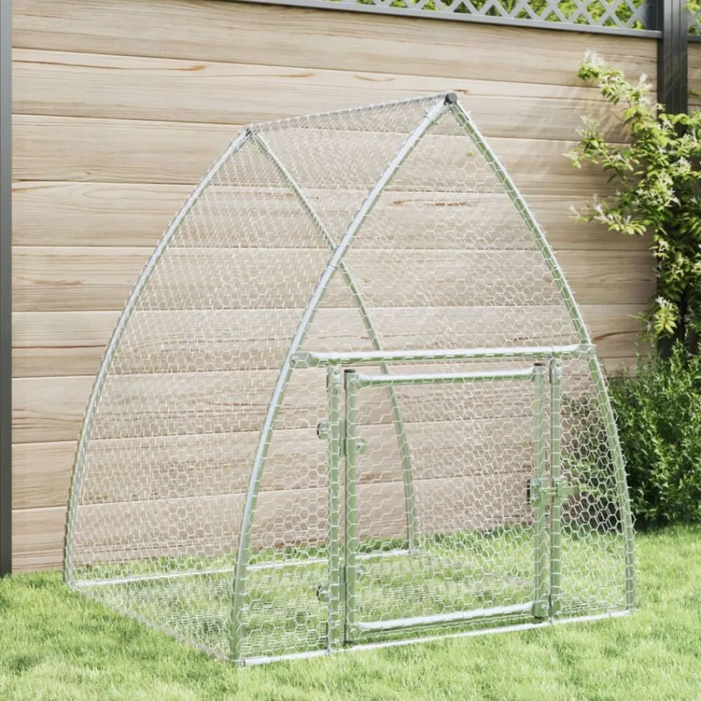 vidaXL Clapier argenté 105x100x120 cm acier galvanisé