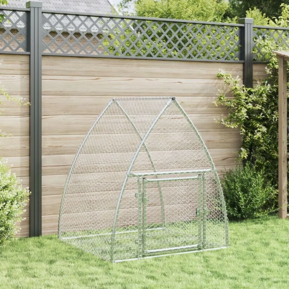 vidaXL Clapier argenté 105x100x120 cm acier galvanisé