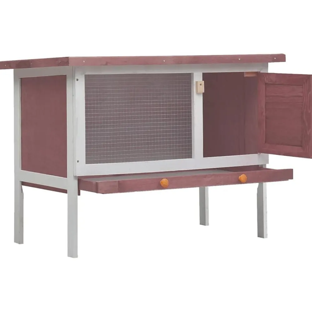 vidaXL Clapier d'extérieur 1 niveau Bois
