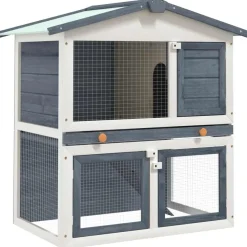 vidaXL Clapier d'extérieur 3 portes Bois