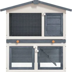 vidaXL Clapier d'extérieur 3 portes Bois