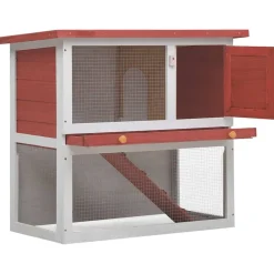 vidaXL Clapier d'extérieur 1 porte Bois