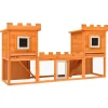 Articles Pour Animaux De Compagnie-vidaXL Clapier large d'extérieur avec maison double