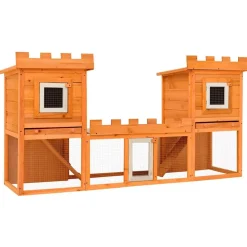 Articles Pour Animaux De Compagnie-vidaXL Clapier large d'extérieur avec maison double