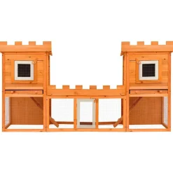 Articles Pour Animaux De Compagnie-vidaXL Clapier large d'extérieur avec maison double