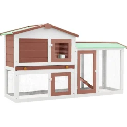vidaXL Clapier large d'extérieur 145x45x84 cm Bois