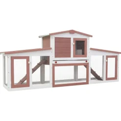 vidaXL Clapier large d'extérieur 201x45x85 cm Bois