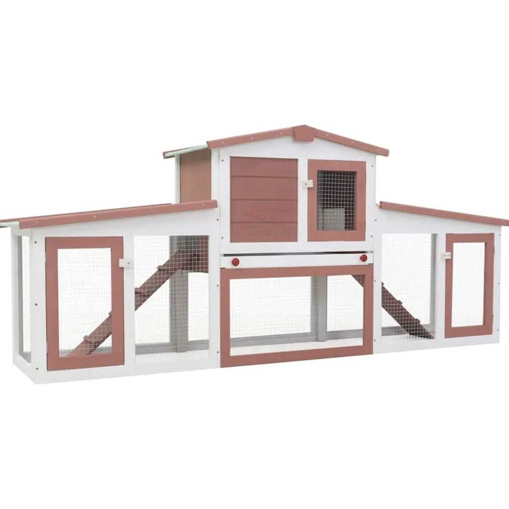 vidaXL Clapier large d'extérieur 201x45x85 cm Bois