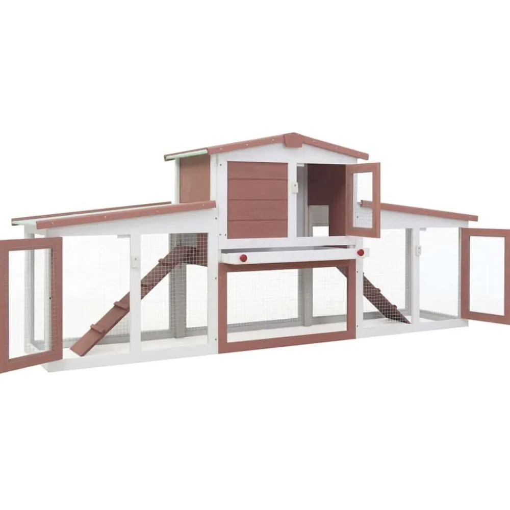 vidaXL Clapier large d'extérieur 201x45x85 cm Bois