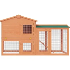 vidaXL Clapier large d'extérieur pour petits animaux de compagnie Bois