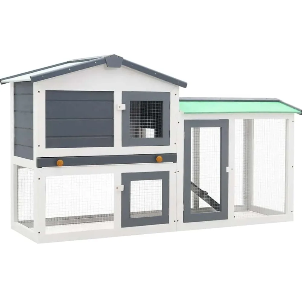 vidaXL Clapier large d'extérieur 145x45x84 cm Bois