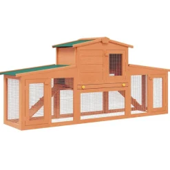 vidaXL Clapier large pour petits animaux avec toits Bois