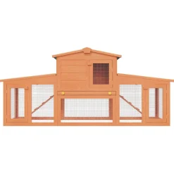 vidaXL Clapier large pour petits animaux avec toits Bois