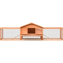 Articles Pour Animaux De Compagnie-vidaXL Clapier Pin massif et sapin 310x70x87 cm Marron