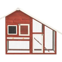 Articles Pour Animaux De Compagnie-vidaXL Clapier 140x63x120 cm Bois de sapin massif Rouge et blanc