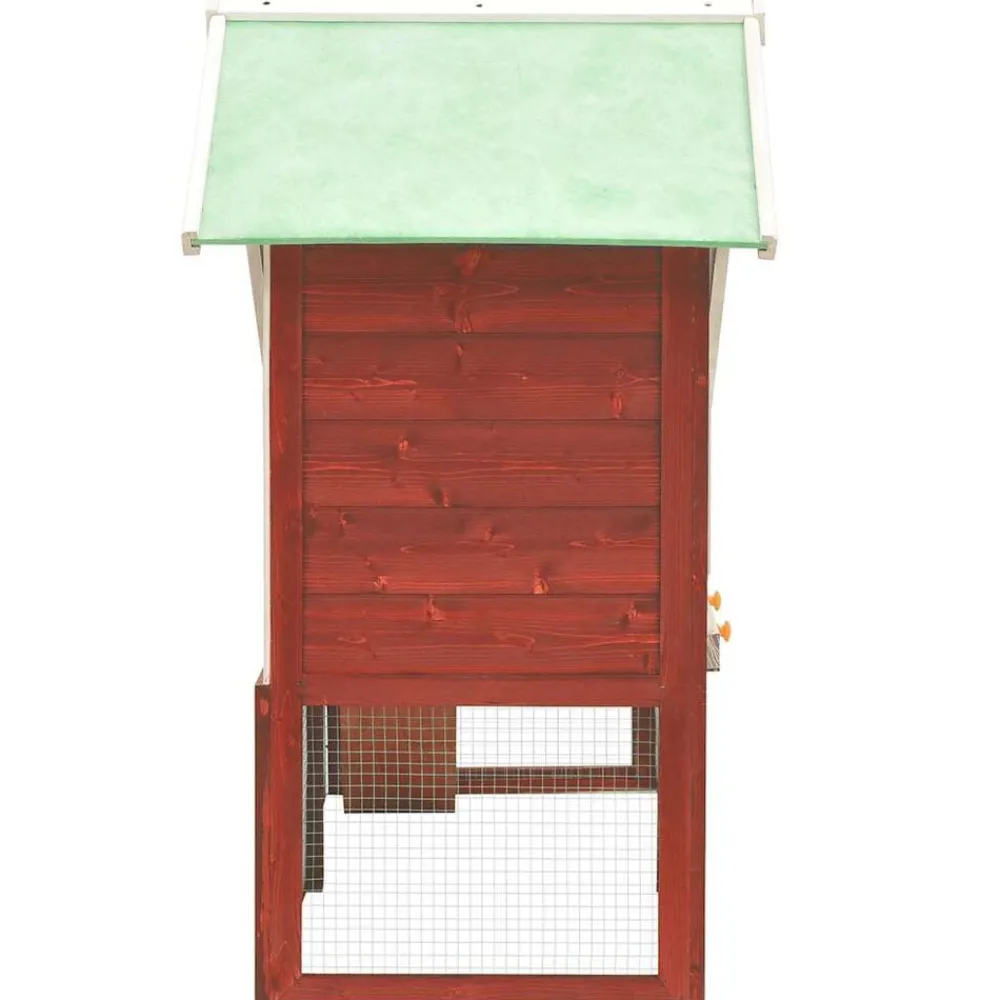 Articles Pour Animaux De Compagnie-vidaXL Clapier 140x63x120 cm Bois de sapin massif Rouge et blanc