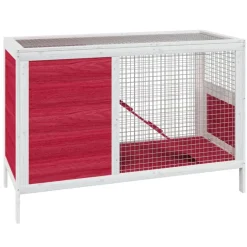 Articles Pour Animaux De Compagnie-vidaXL Clapier 103x44x69,5 cm bois de pin massif Rouge