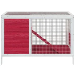 Articles Pour Animaux De Compagnie-vidaXL Clapier 103x44x69,5 cm bois de pin massif Rouge