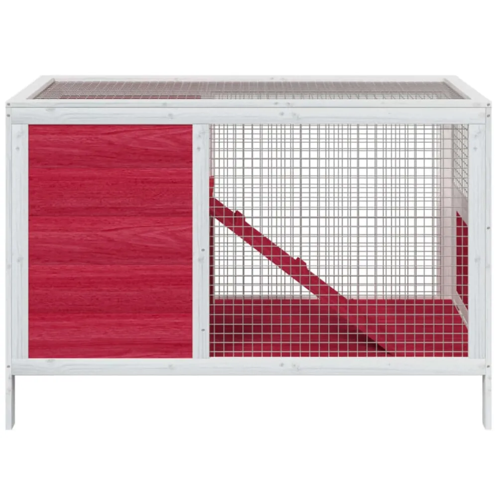 Articles Pour Animaux De Compagnie-vidaXL Clapier 103x44x69,5 cm bois de pin massif Rouge