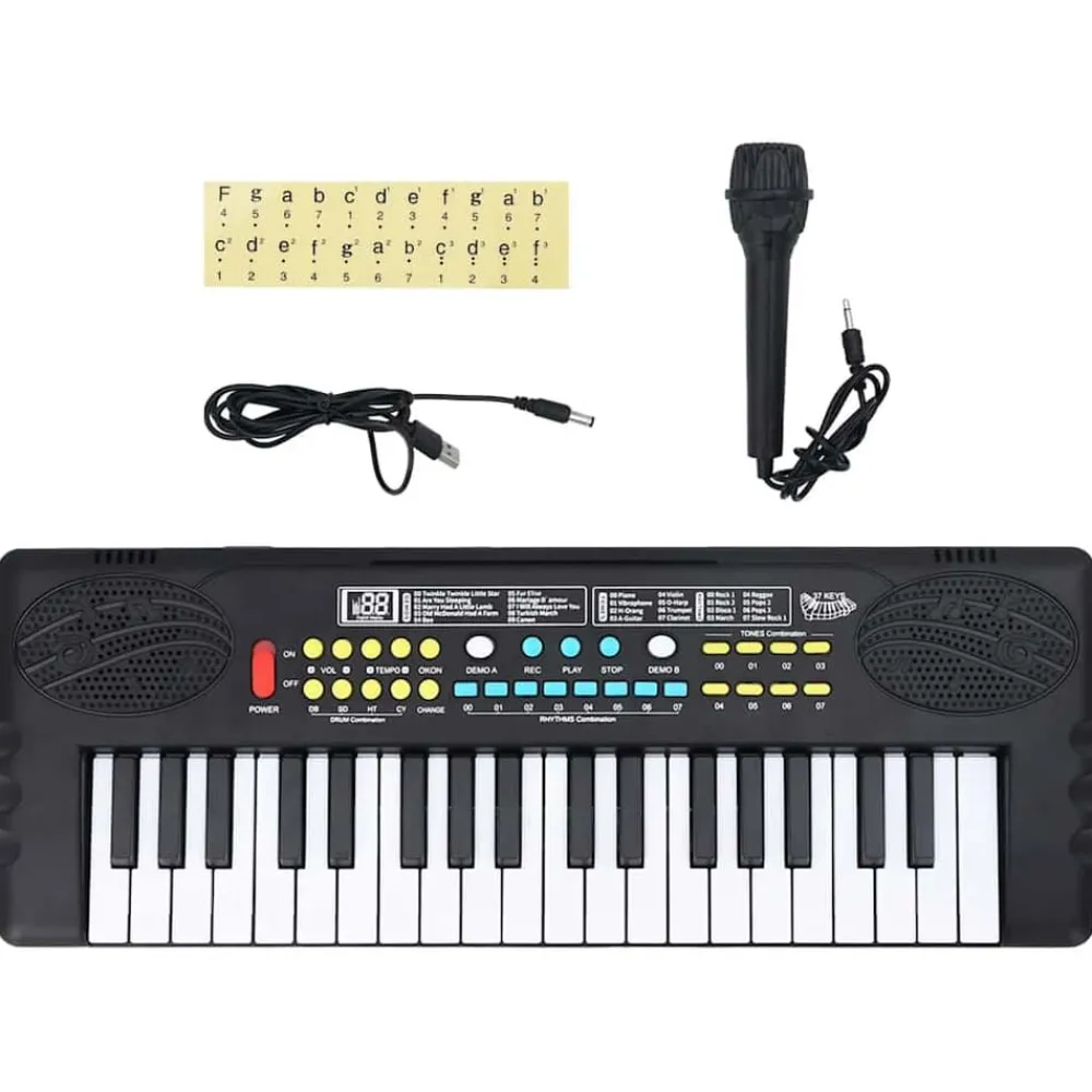vidaXL Clavier de piano électrique 37 touches et microphone d'enfants