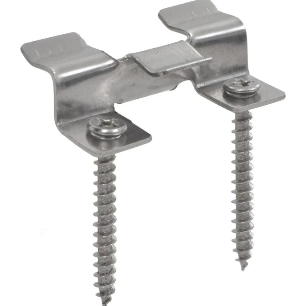 vidaXL Clip de fixation de terrasse 100pcs et 200 vis Acier inoxydable