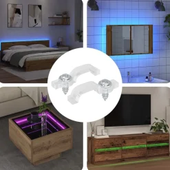 vidaXL Clips de bande LED 2 pcs Transparent 23,8 x 7,3 x 4,3 mm
