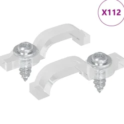 vidaXL Clips de bande LED 2 pcs Transparent 23,8 x 7,3 x 4,3 mm