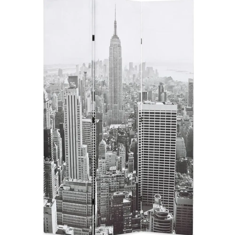 Séparateurs De Pièces-vidaXL Cloison de séparation pliable 120x170 cm New York Noir et blanc