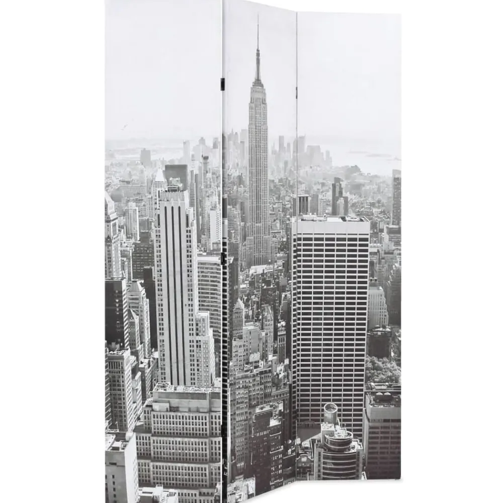 Séparateurs De Pièces-vidaXL Cloison de séparation pliable 120x170 cm New York Noir et blanc
