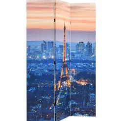 Séparateurs De Pièces-vidaXL Cloison de séparation pliable 120x170 cm Paris la nuit
