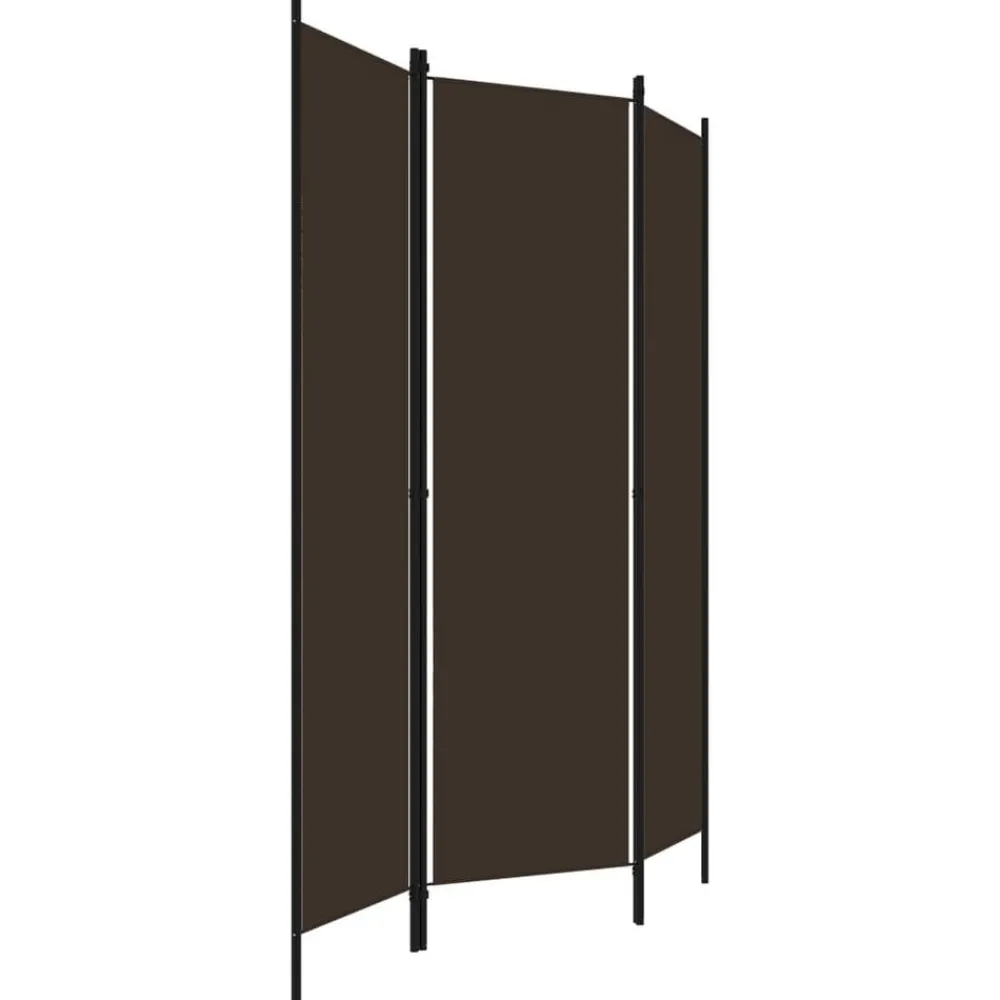 Séparateurs De Pièces-vidaXL Cloison de séparation 3 panneaux 150x180 cm Marron