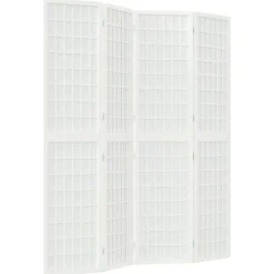 Séparateurs De Pièces-vidaXL Cloison de séparation pliable 4 panneaux 160x170 cm Blanc