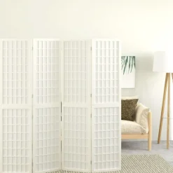 Séparateurs De Pièces-vidaXL Cloison de séparation pliable 4 panneaux 160x170 cm Blanc