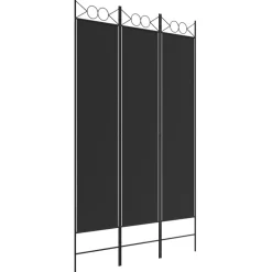 Séparateurs De Pièces-vidaXL Cloison de séparation 3 panneaux 120x200 cm Tissu Noir