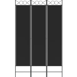 Séparateurs De Pièces-vidaXL Cloison de séparation 3 panneaux 120x200 cm Tissu Noir