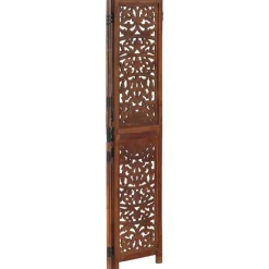 Séparateurs De Pièces-vidaXL Cloison de séparation 3 panneaux 120x165cm Bois manguier Marron