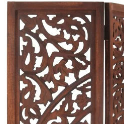 Séparateurs De Pièces-vidaXL Cloison de séparation 3 panneaux 120x165cm Bois manguier Marron