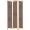 vidaXL Cloison de séparation 3 panneaux Marron 120x170x4 cm Tissu