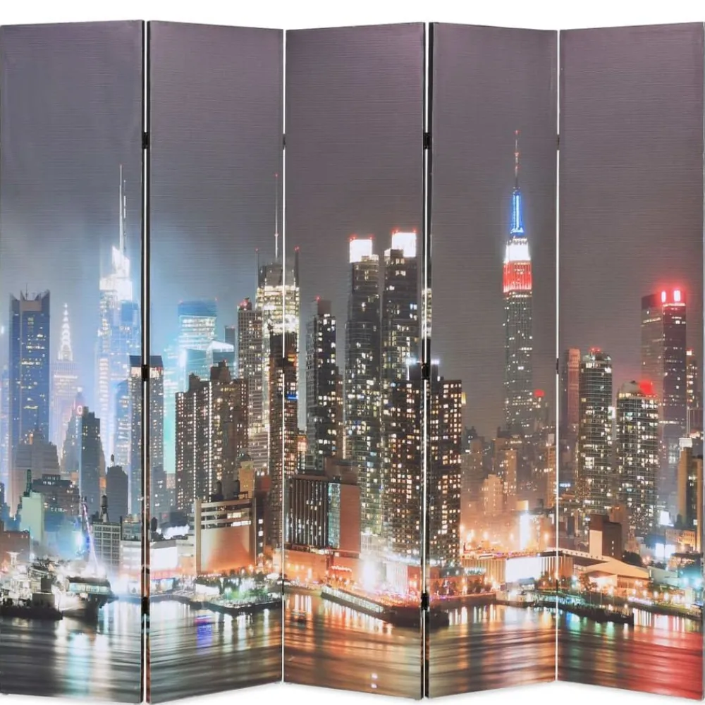 vidaXL Cloison de séparation pliable 200x170 cm New York la nuit