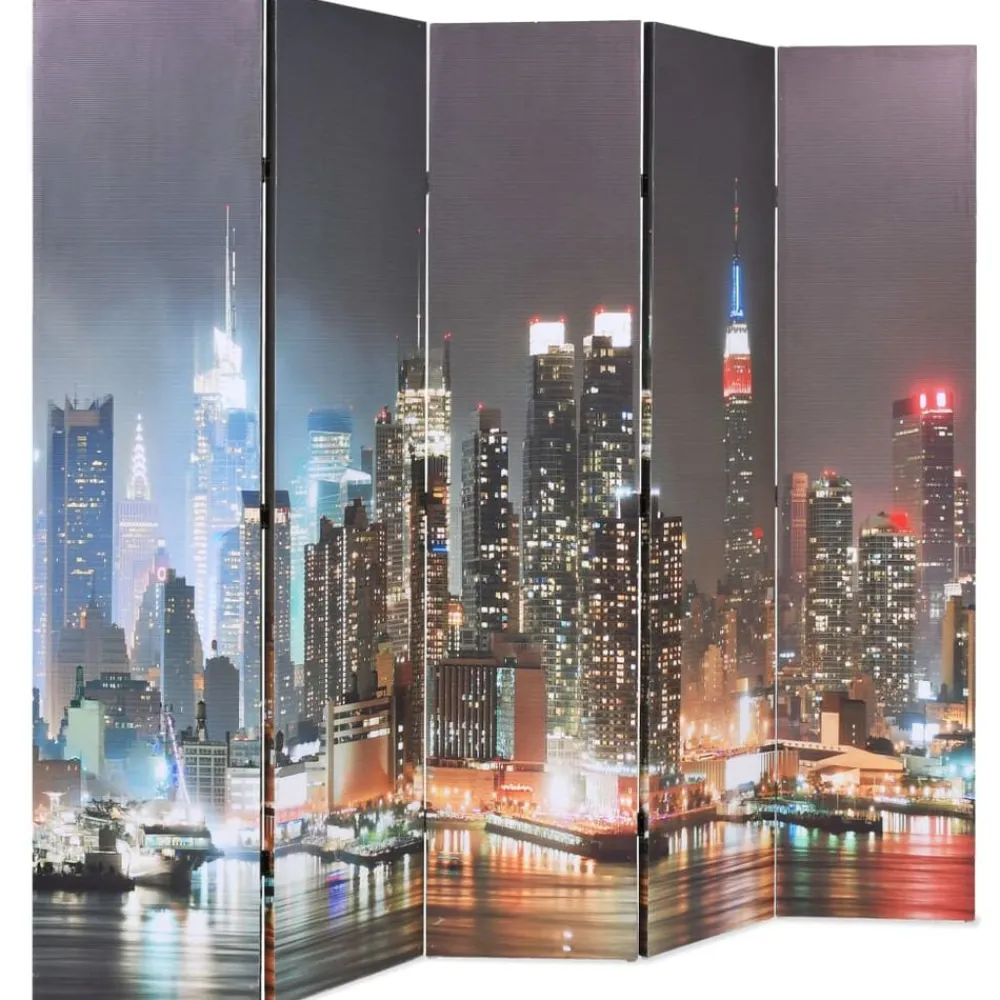 vidaXL Cloison de séparation pliable 200x170 cm New York la nuit