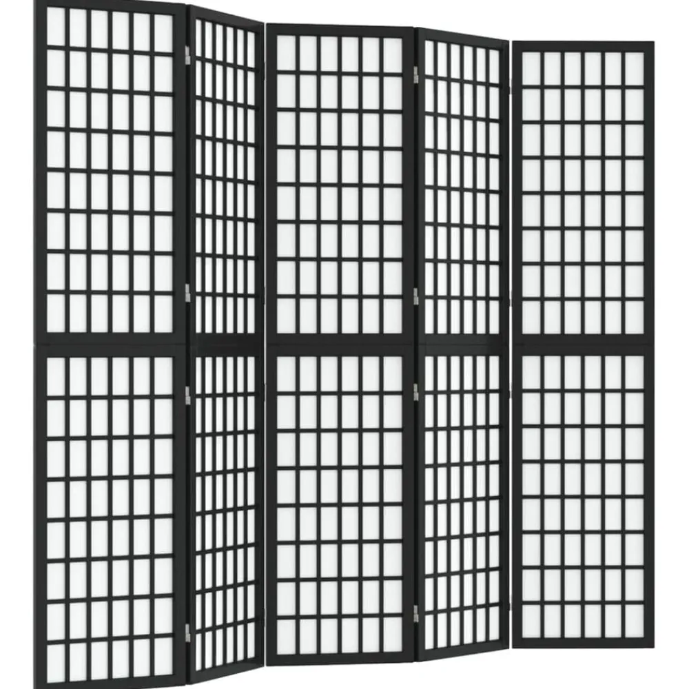 vidaXL Cloison de séparation pliable 5 panneaux 200x170 cm Noir