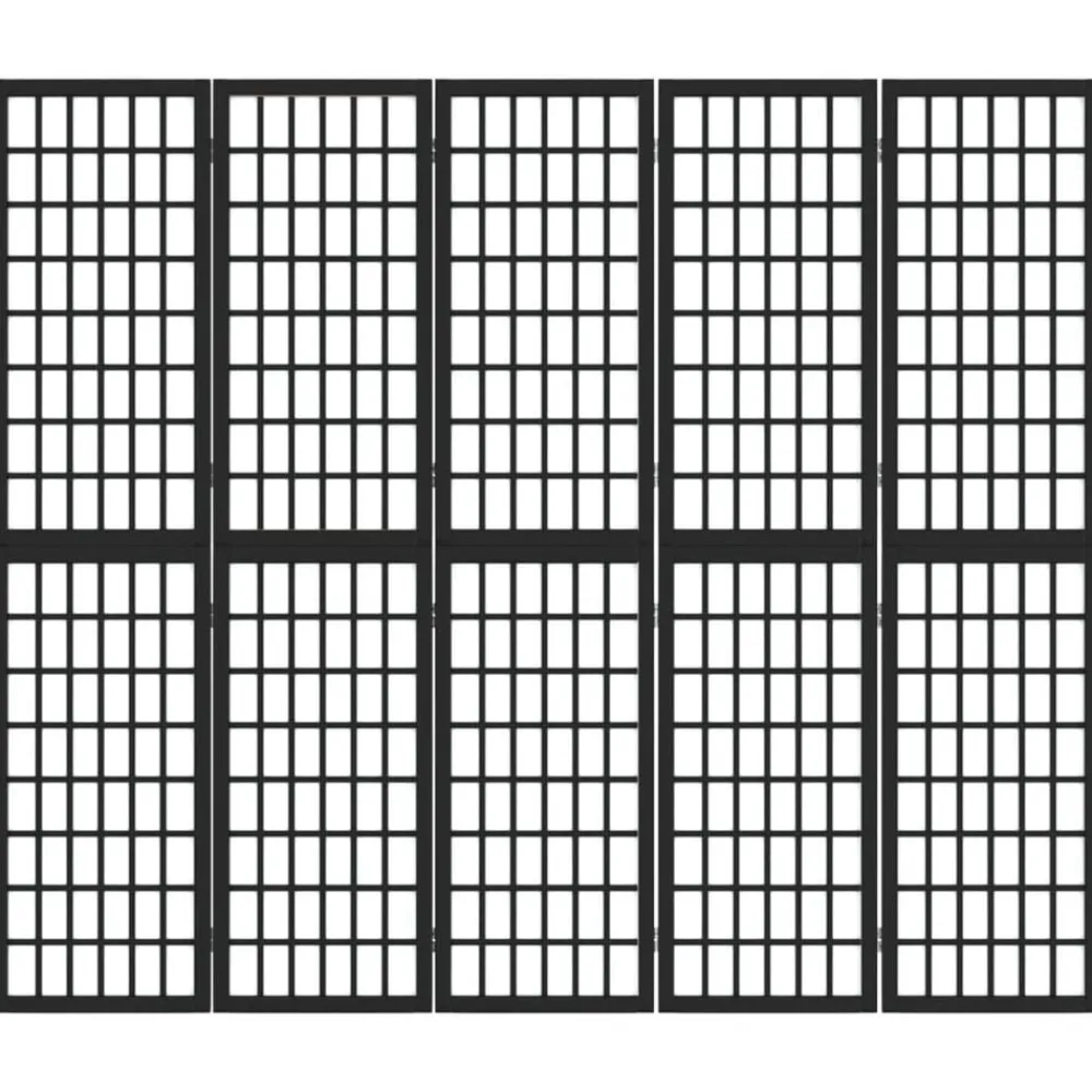 vidaXL Cloison de séparation pliable 5 panneaux 200x170 cm Noir