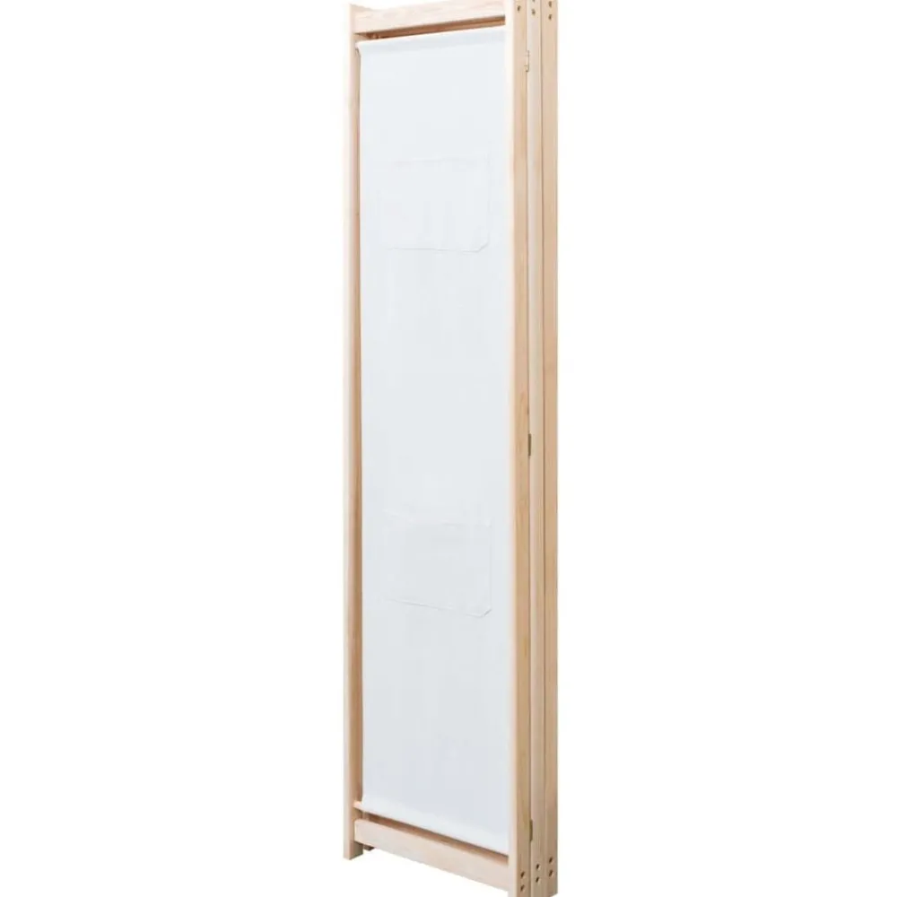 vidaXL Cloison de séparation 3 panneaux Crème 120x170x4 cm Tissu